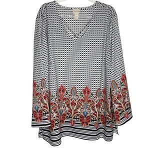 Chicos Womens Size 3/XL Criss Cross V Neck Blouse Polka Dot Paisley Stripe Flowy
